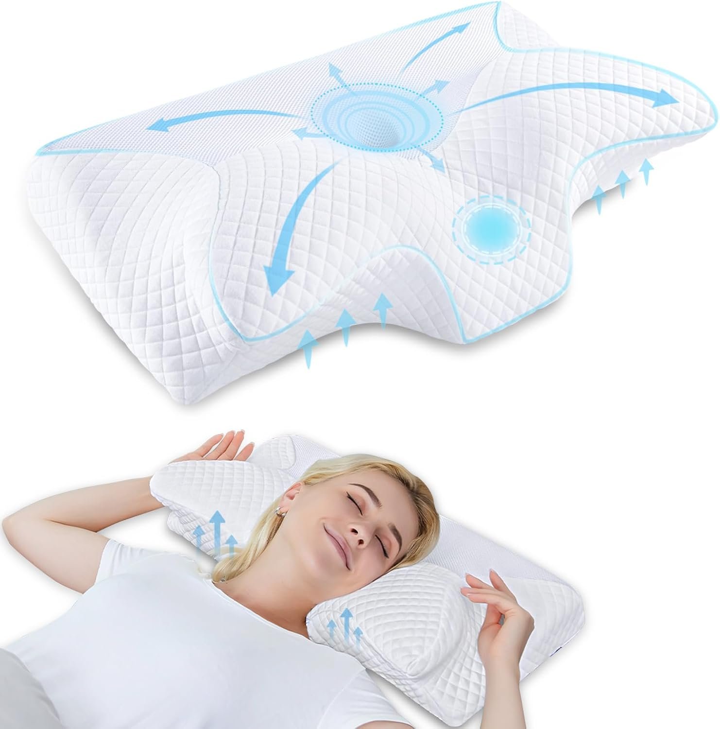 Almohada cervical antiescaras viscoelastica homca
